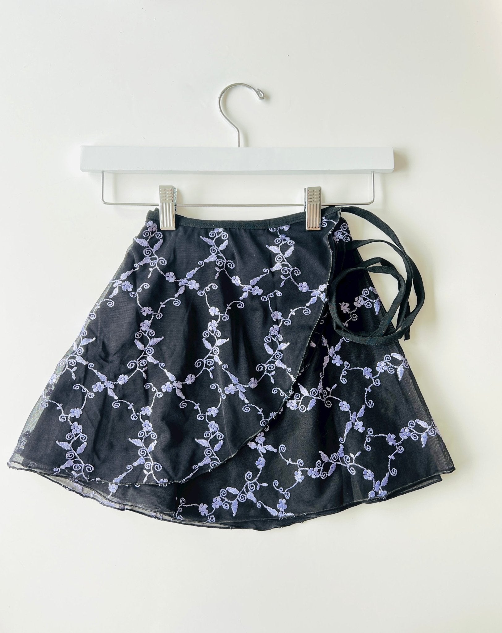 Wrap Short Skirt - Embroidered Flowers - Black#mSkirtTHE COLLECTIVE DANCEWEAR