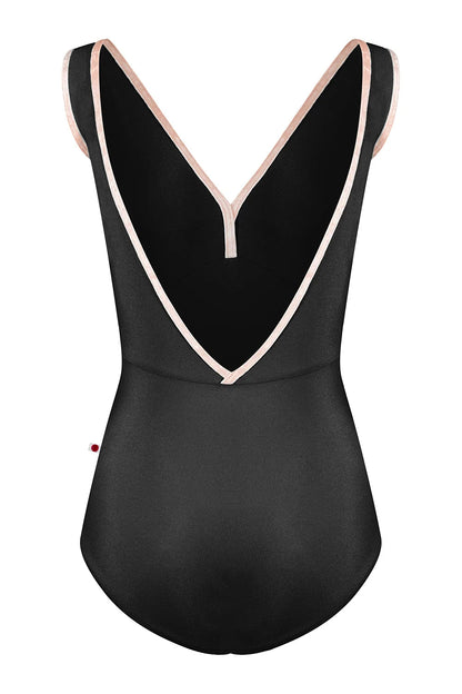 Yumiko Alicia V Neck Leotard - Black and Misty Rose - Collective DancewearYumiko Alicia V Neck Leotard - Black and Misty Rose#mLeotardCollective Dancewear