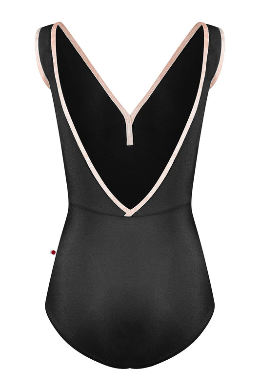 Yumiko Alicia V Neck Leotard - Black and Misty Rose - Collective DancewearYumiko Alicia V Neck Leotard - Black and Misty Rose#mLeotardCollective Dancewear
