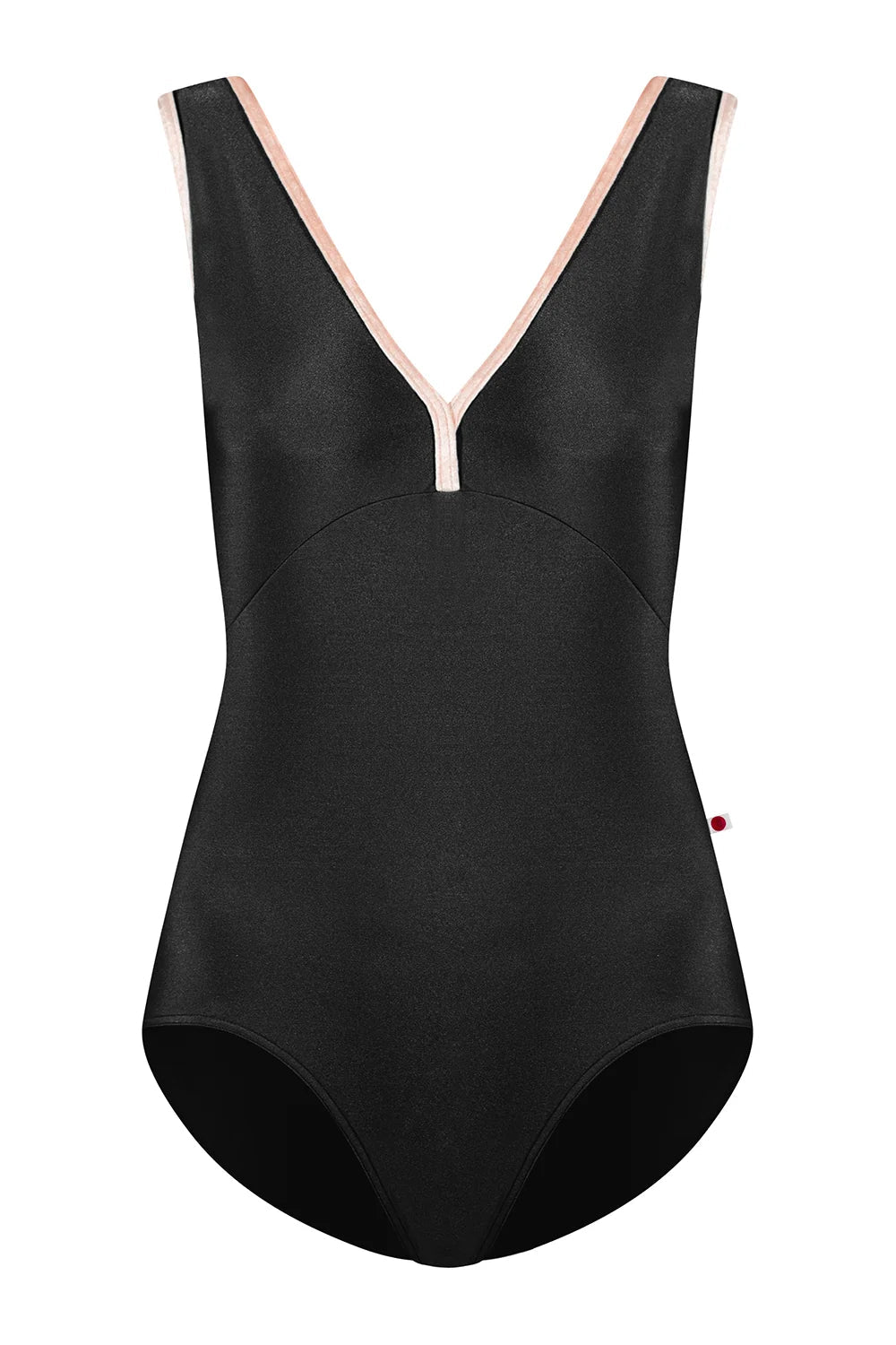 Yumiko Alicia V Neck Leotard - Black and Misty Rose - Collective DancewearYumiko Alicia V Neck Leotard - Black and Misty Rose#mLeotardCollective Dancewear
