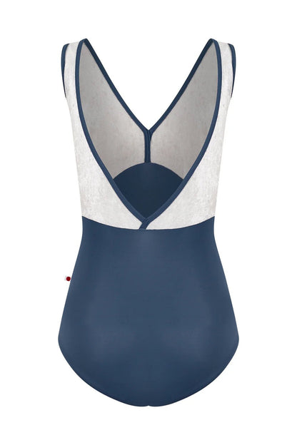 Yumiko Alicia V Neck Leotard - Storm Blue and Silver - THE COLLECTIVE DANCEWEARYumiko Alicia V Neck Leotard - Storm Blue and SilvermLeotardTHE COLLECTIVE DANCEWEAR