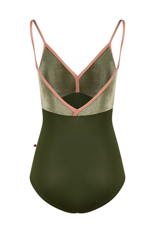 Yumiko Daria Camisole Leotard - Jungle Green with Pink Straps - THE COLLECTIVE DANCEWEARYumiko Daria Camisole Leotard - Jungle Green with Pink StrapsmLeotardTHE COLLECTIVE DANCEWEAR