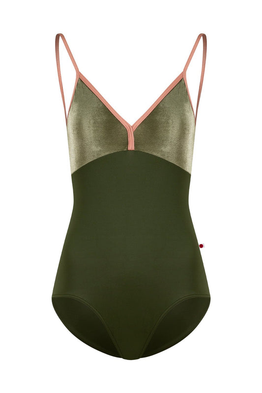 Yumiko Daria Camisole Leotard - Jungle Green with Pink Straps - THE COLLECTIVE DANCEWEARYumiko Daria Camisole Leotard - Jungle Green with Pink StrapsmLeotardTHE COLLECTIVE DANCEWEAR