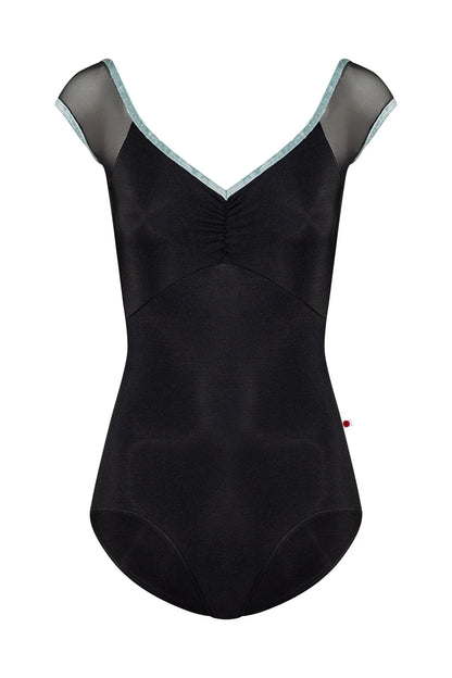 Yumiko Elli Cap Sleeve Leotard - Black with Contrasting Trim - THE COLLECTIVE DANCEWEARYumiko Elli Cap Sleeve Leotard - Black with Contrasting TrimmLeotardTHE COLLECTIVE DANCEWEAR