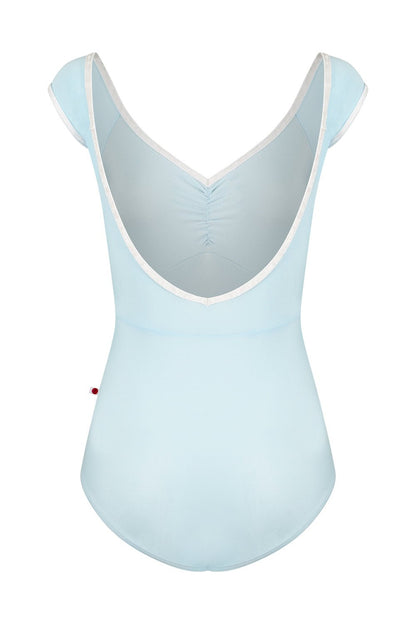 Yumiko Elli Cap Sleeve Leotard - Pale Blue With Velvet Trim - THE COLLECTIVE DANCEWEARYumiko Elli Cap Sleeve Leotard - Pale Blue With Velvet TrimmLeotardTHE COLLECTIVE DANCEWEAR