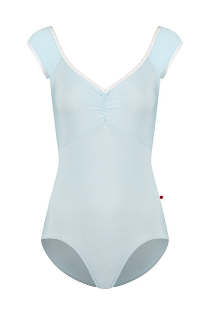 Yumiko Elli Cap Sleeve Leotard - Pale Blue With Velvet Trim - THE COLLECTIVE DANCEWEARYumiko Elli Cap Sleeve Leotard - Pale Blue With Velvet TrimmLeotardTHE COLLECTIVE DANCEWEAR