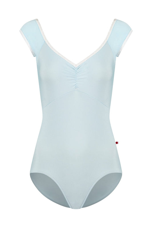 Yumiko Elli Cap Sleeve Leotard - Pale Blue With Velvet Trim - THE COLLECTIVE DANCEWEARYumiko Elli Cap Sleeve Leotard - Pale Blue With Velvet TrimmLeotardTHE COLLECTIVE DANCEWEAR