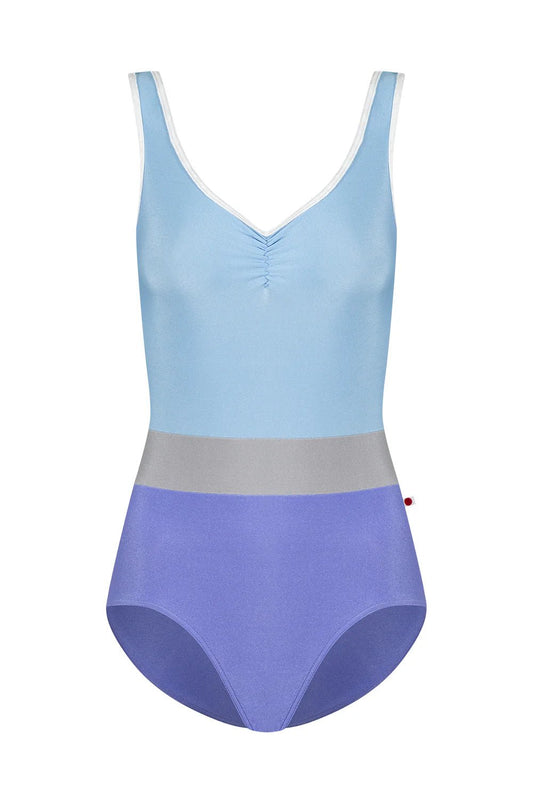 Yumiko Lucy Tank Leotard With Pinch Front - Lavender & Moontide - THE COLLECTIVE DANCEWEARYumiko Lucy Tank Leotard With Pinch Front - Lavender & MoontidemLeotardTHE COLLECTIVE DANCEWEAR