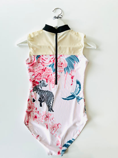 High Neck ballet dance leotard with Tiger print from The Collective Dancewear
