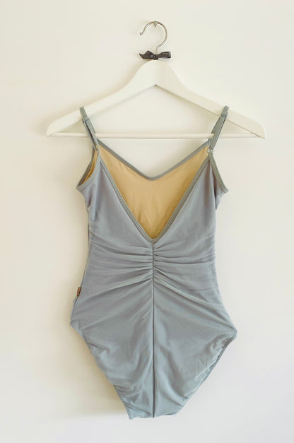 Rushed mesh ballet leotard in Dusky Green from The Collecitve Dancewear