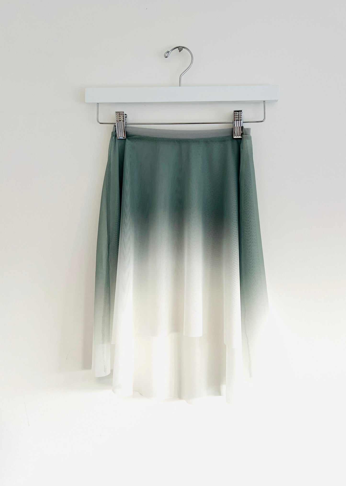 Long Practice Skirt Mesh - Ombre Green ballet skirt The Collective Dancewear 
