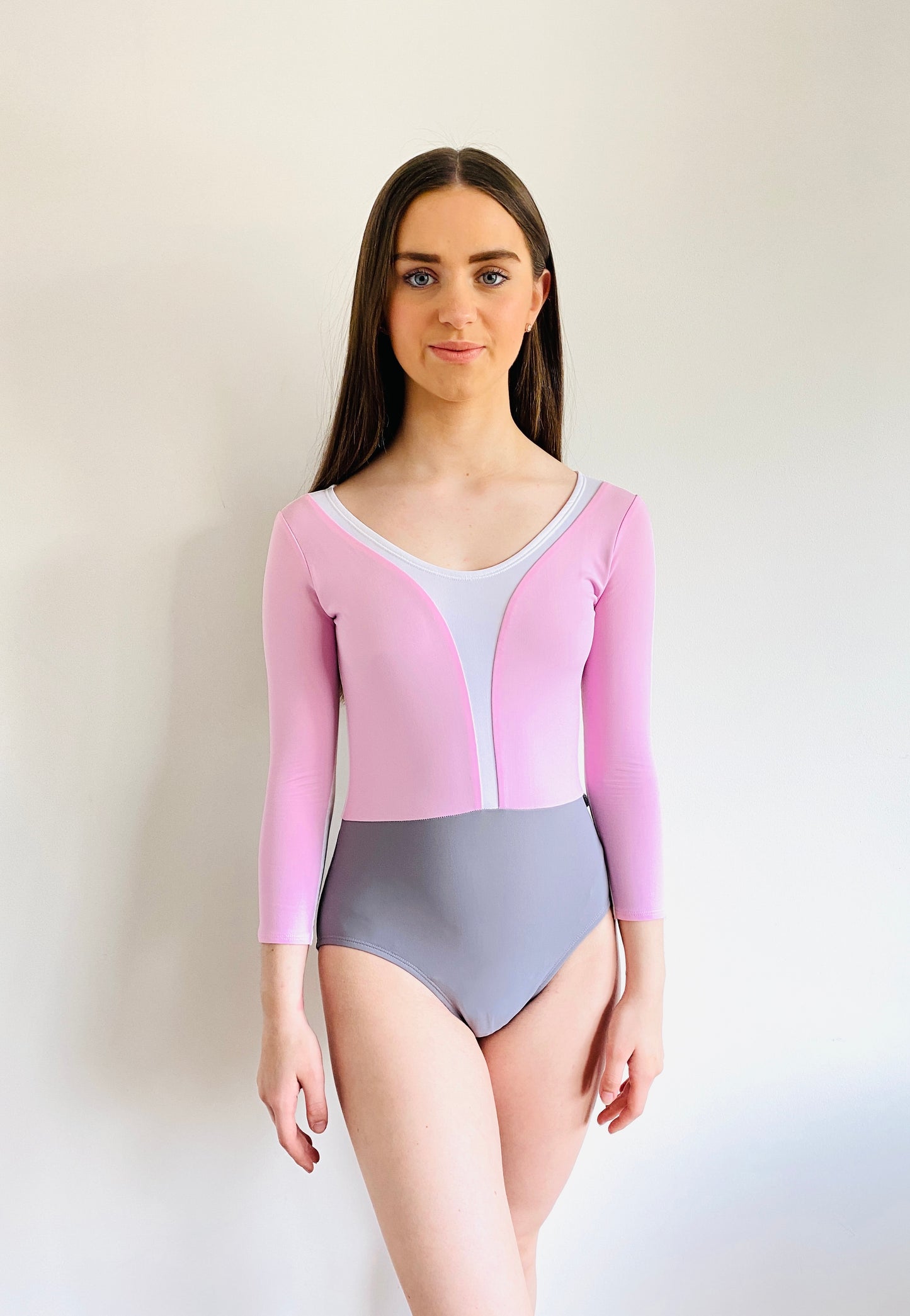 Sole Dancewear Passione - Long Sleeve Ballet Dance Leotard -Pink and Cloud from The Collective Dancewear