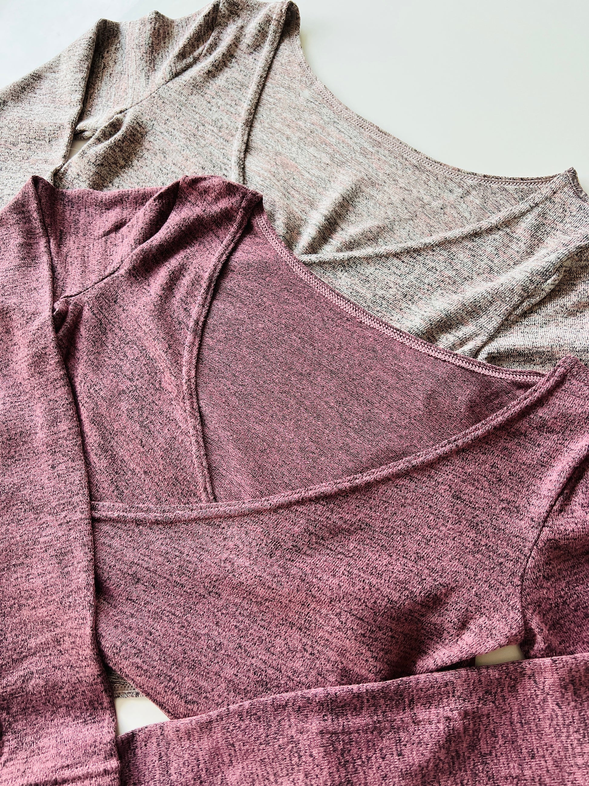 Warm-Up Soft Knit Wrap Top - Grey and Pink from The Collective Dancewear