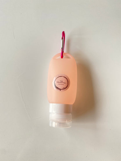 Mini Hand Sanitiser Bottle with Clasp - Pastel Pink from the collective dancewear