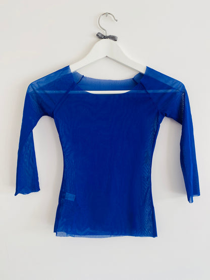 mesh top for over leotard royal blue the collective dancewear
