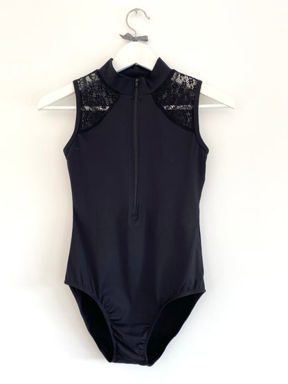 Zip up ballet dance leotard with a lace deep back from The Collective Dancewear