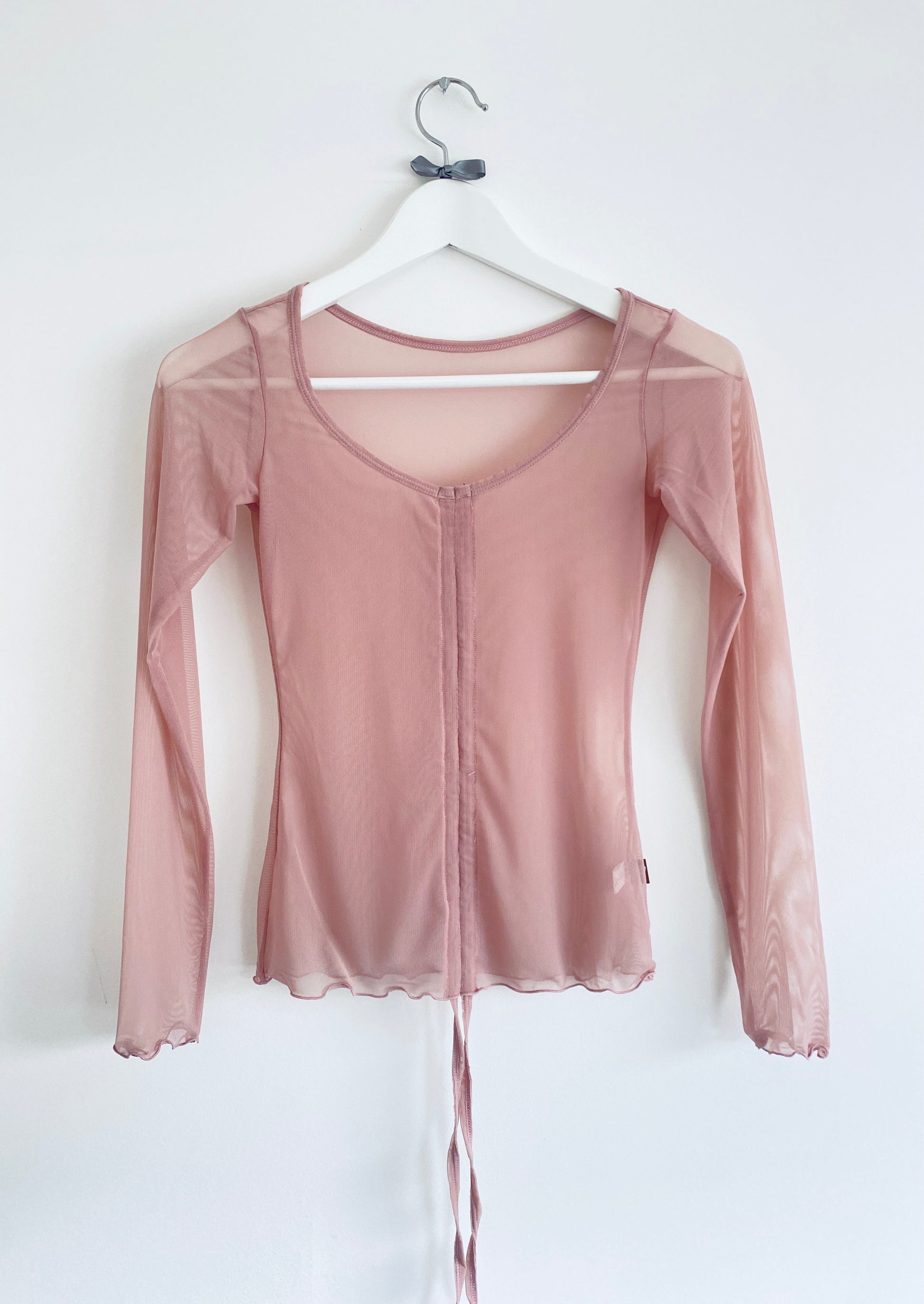 Gathered Mesh Lyrical Top in Dusky Pink from The Collective Dancewear