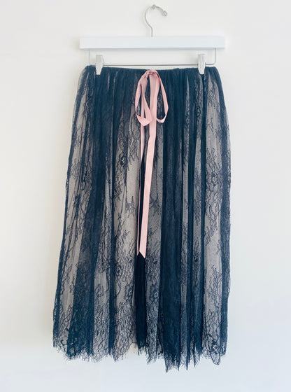 Long Lace Skirt in Black for  dance and photo shoots from The Collective Dancewear