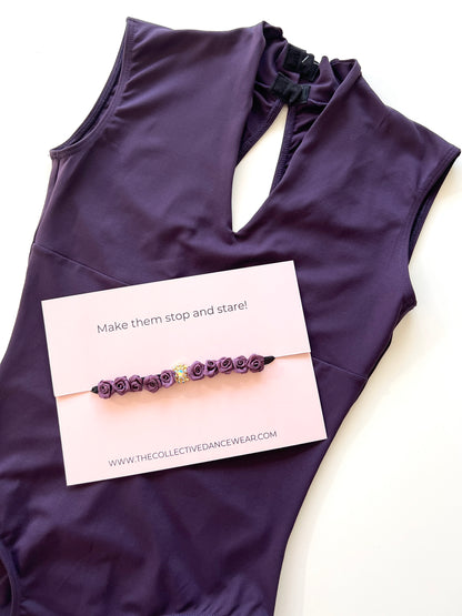 Ballet Hair Bun Wrap -The Small Purple and Gold Diamonte The Collective Dancewear