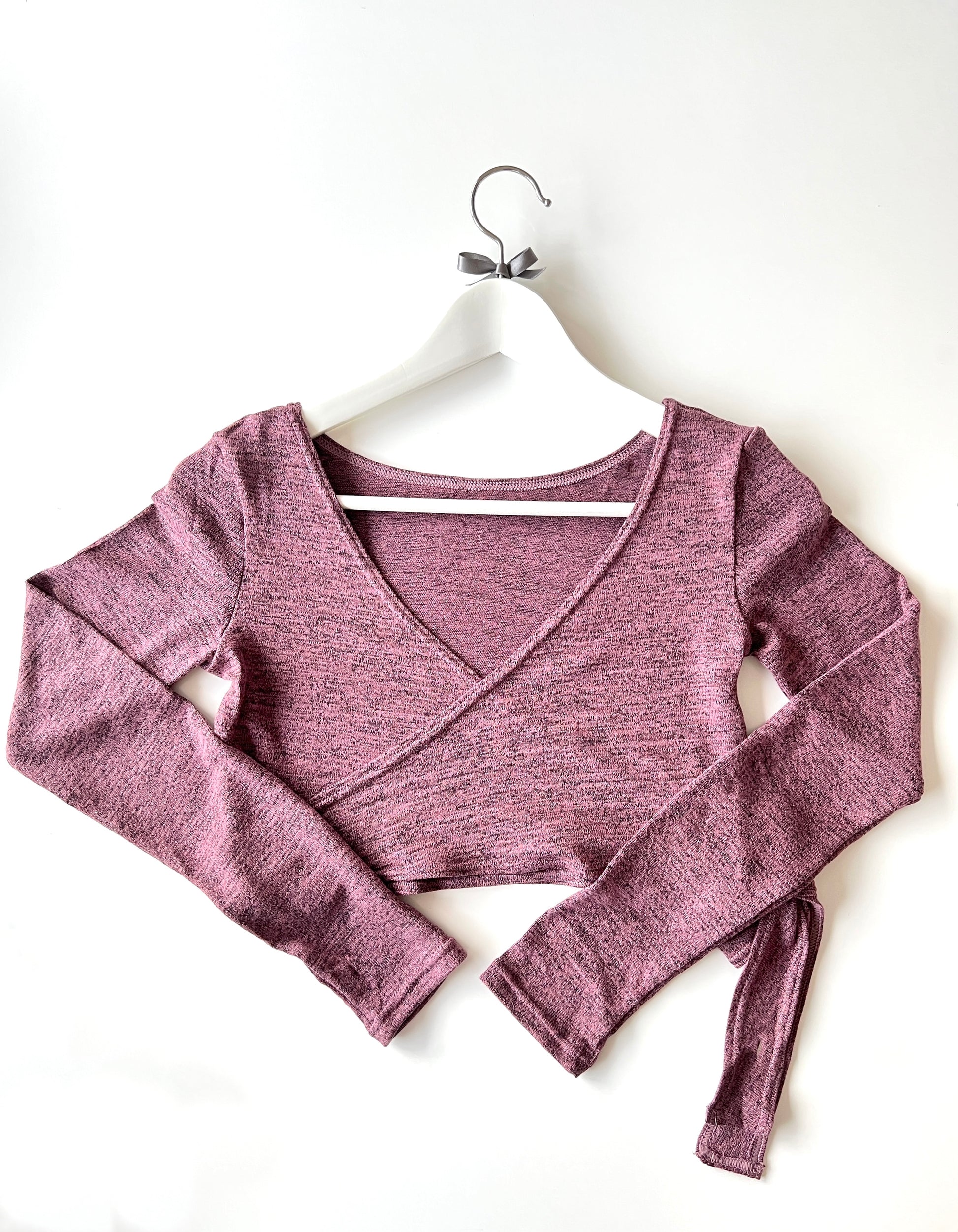 Warm-Up Soft Knit Wrap Top - Dark Pink The Collective Dancewear