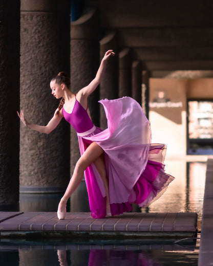 Ballet Rosa Kayla Camisole ballet dance leotard in medium orchid from The Collective Dancewear. Photo by Jon Raffoul