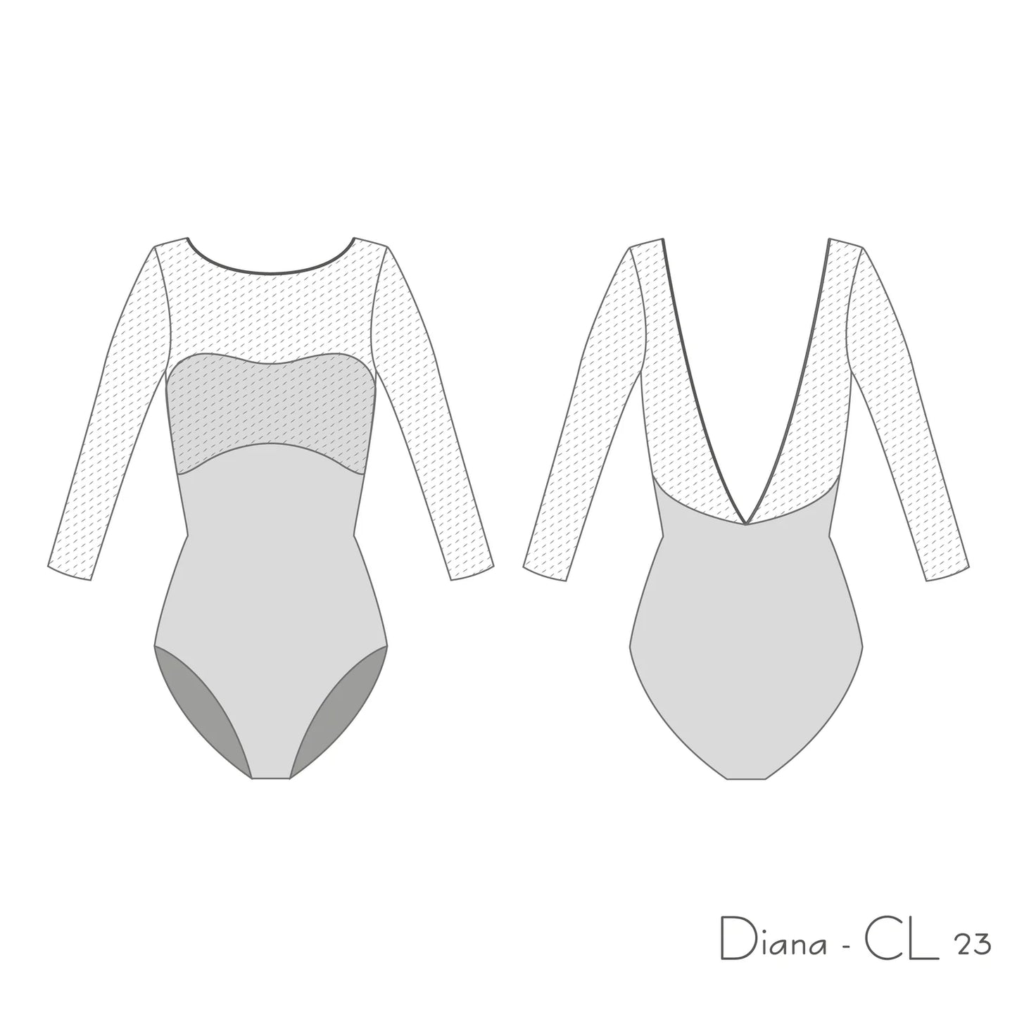 Dellalo Milano Diana sleeved ballet dance leotard from The Collective Dancewear