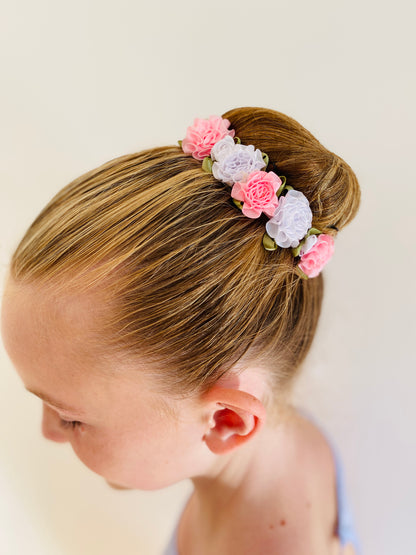 Bunwrap / hair accessory for your ballet bun from The Collective Dancewear in pink and white