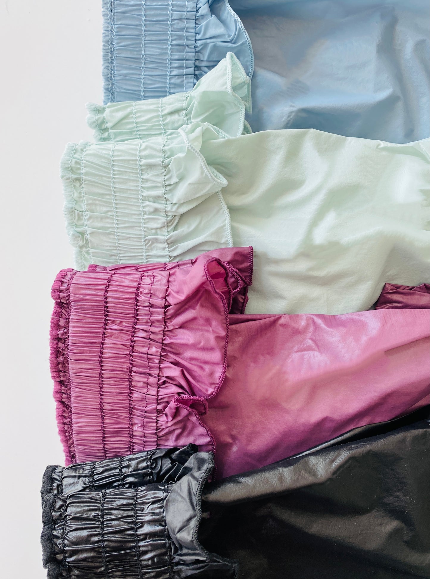 Trash bag pants with frill  Warm ups from The Collective Dancewear
