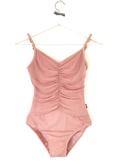 Gathered Mesh Leotard in dusky pink for dance from The Collective Dancewear