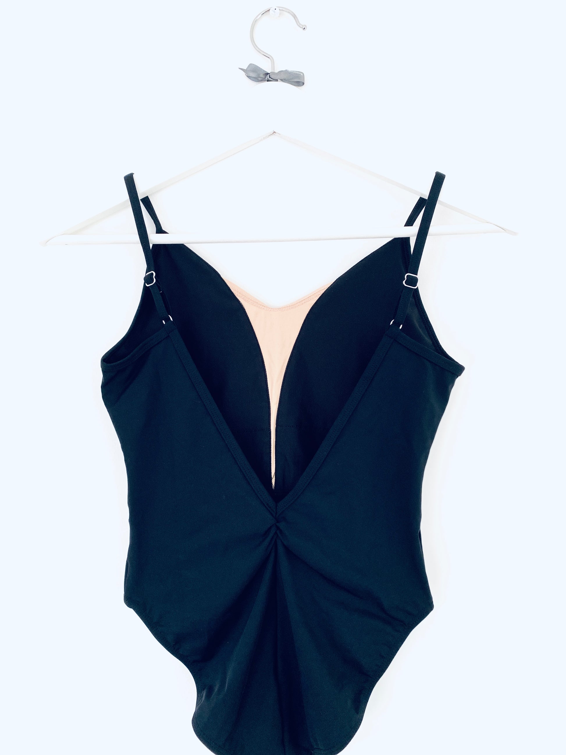 Black camisole ballet leotard with deep back from The Collective Dancewear