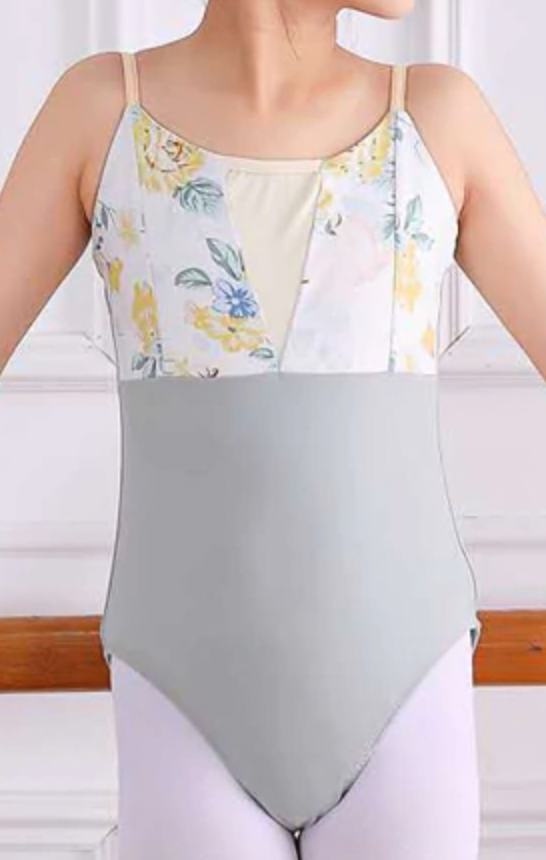Yellow rose and Sage v-mesh ballet leotard for children petite collection from The Collective Dancewear