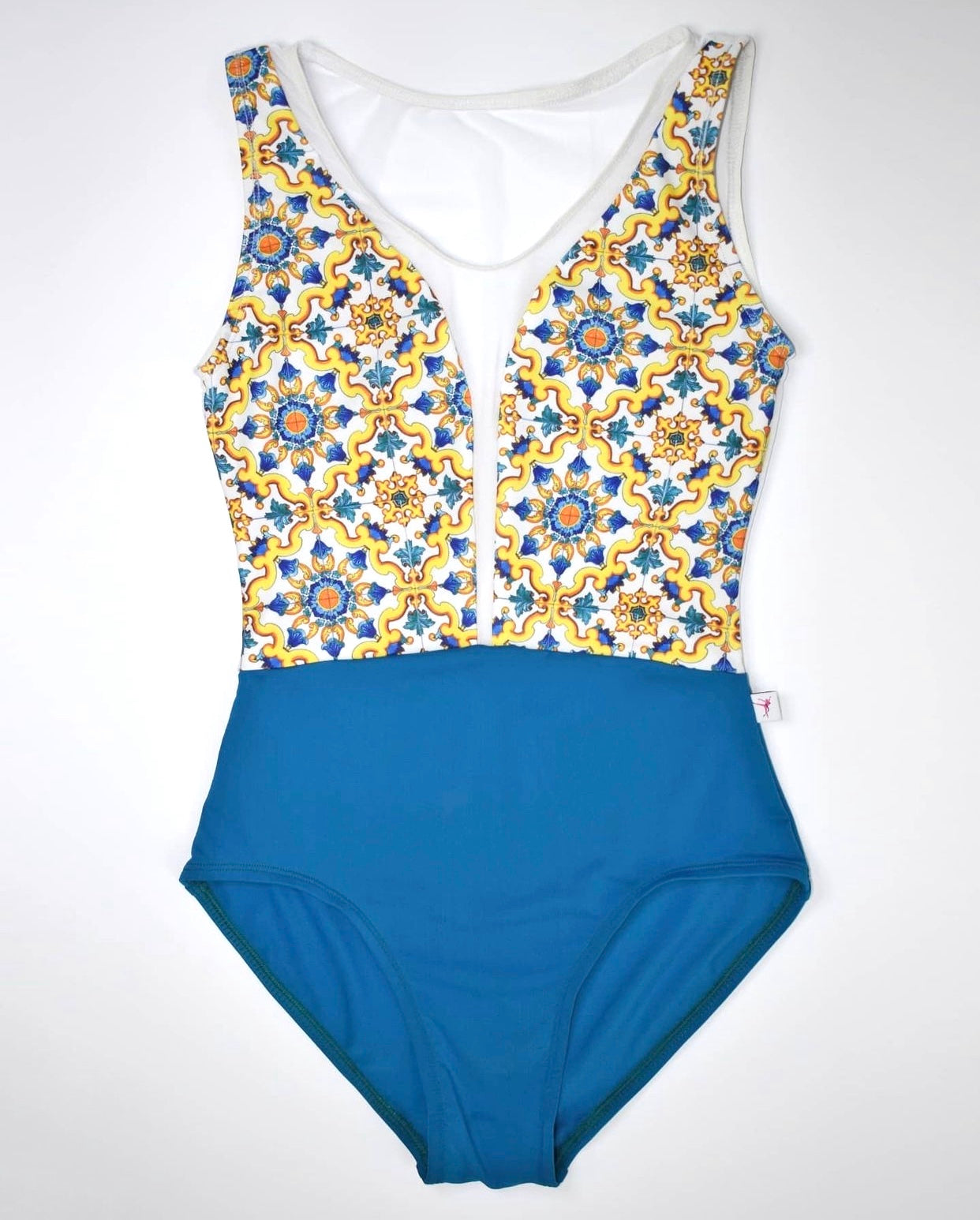 passione ballet dance leotard with pattern vietri sul mare from sole dancewear sold by Thev Collective Dancewear 