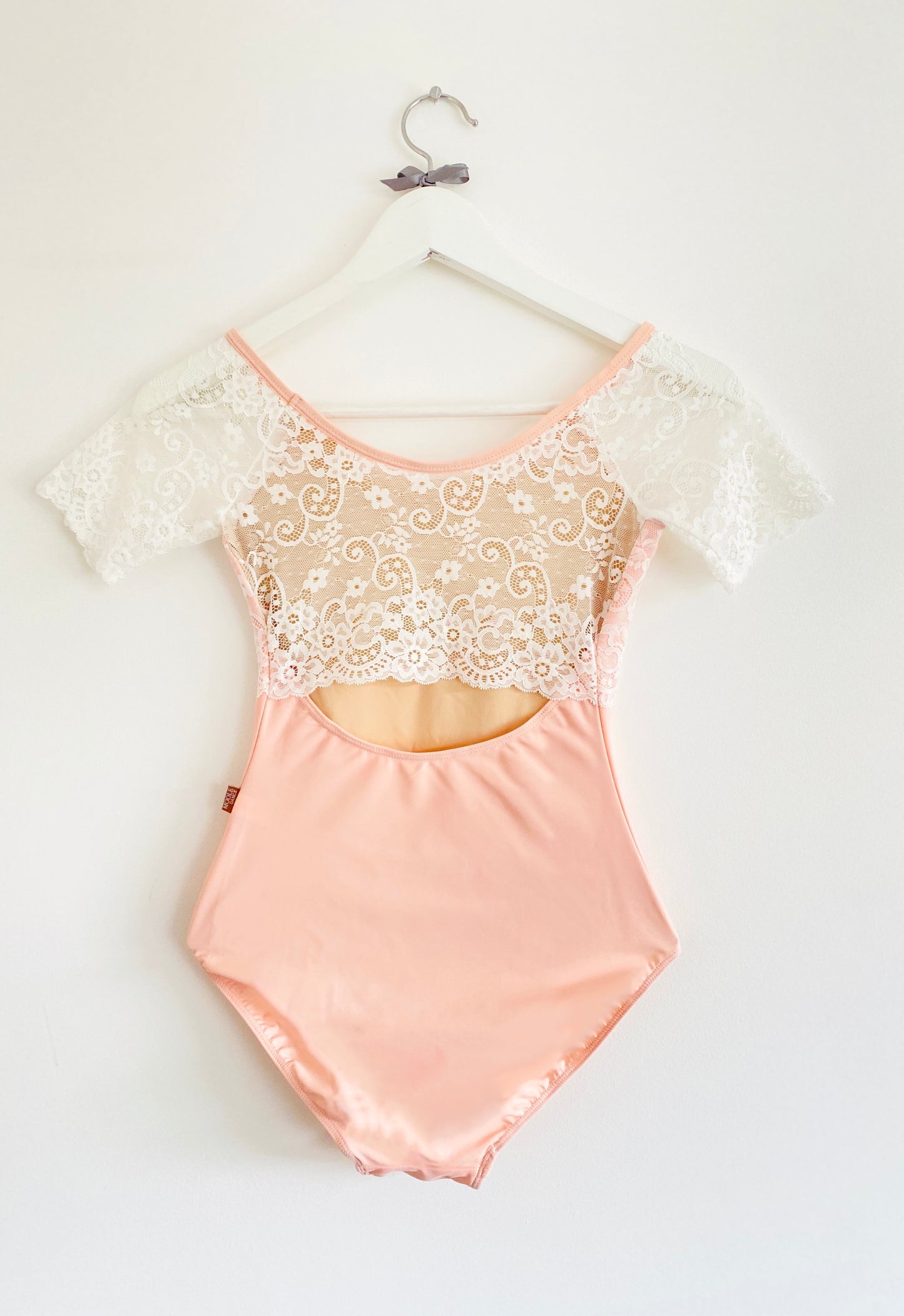 Lace Top Leotard Pastel peach from The Collective Dancewear
