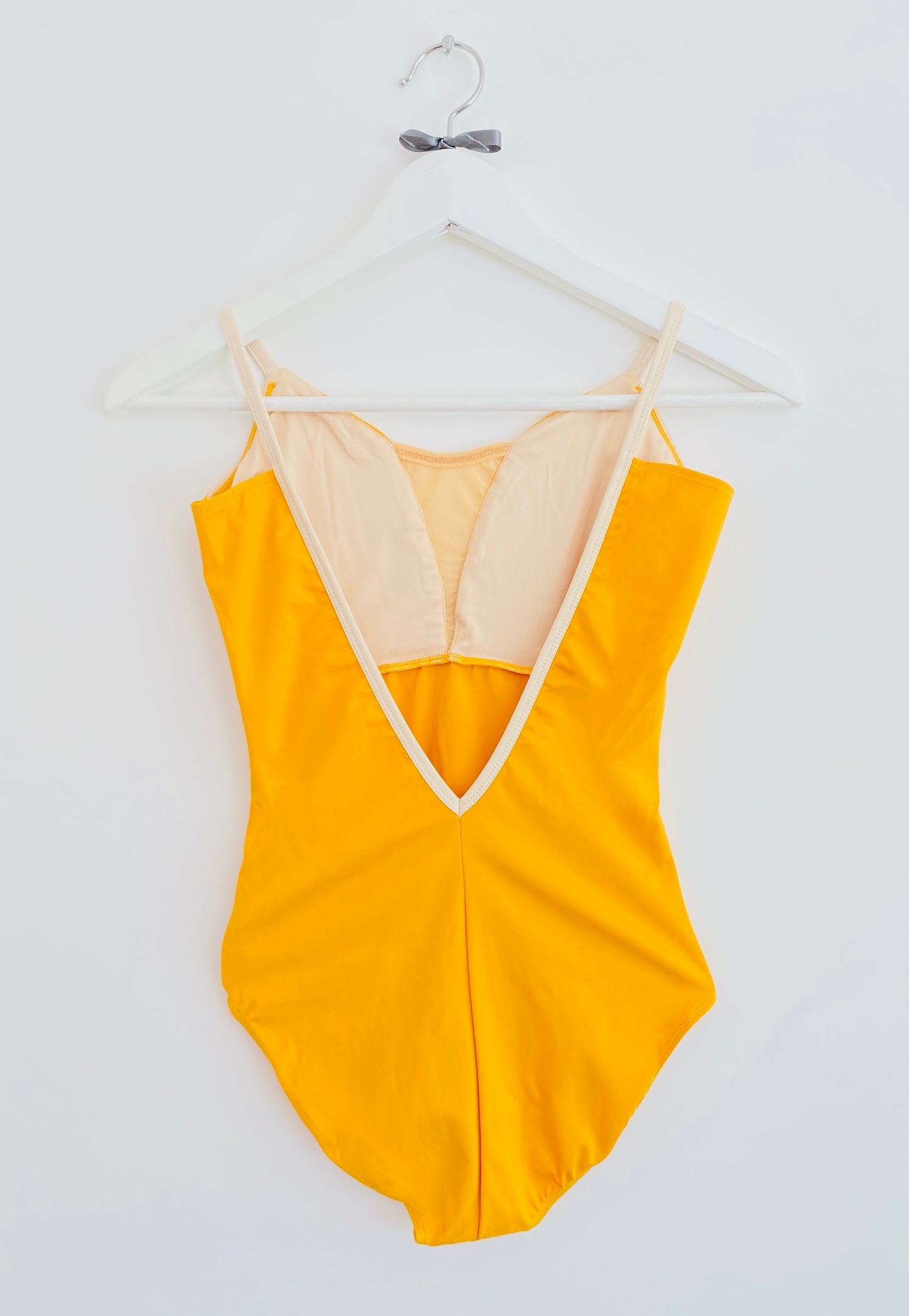 Saffron yellow V mesh camisole with deep back from The Collective Dancewear