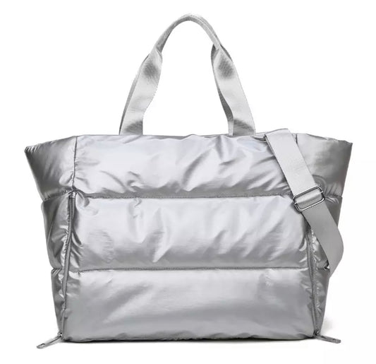 Large ballet, yoga dance bag in silver from The Collective Dancewear