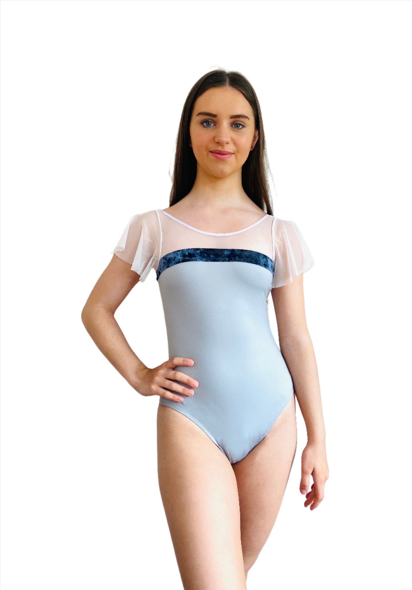 Princess Fluted Sleeve Leotard in soft blue perfect for dance from The Collective Dancewear