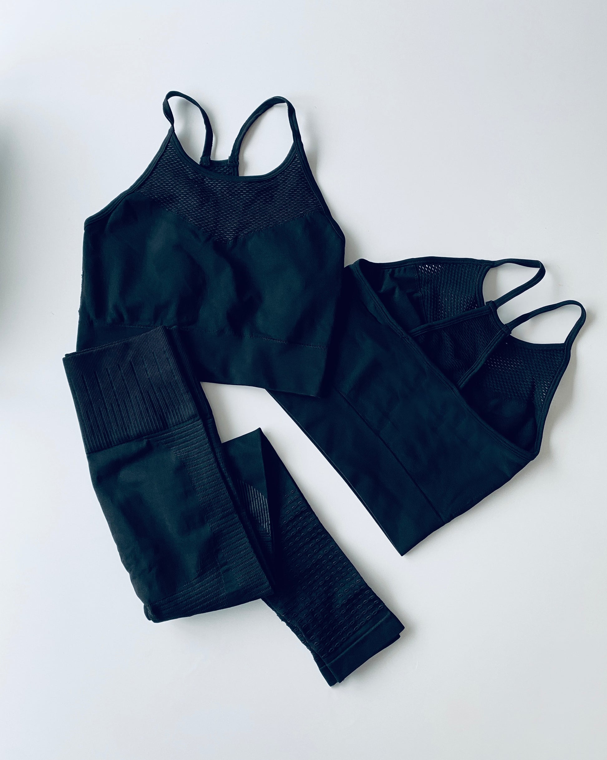 Seamless gym, sports, .activewear leggings in black from The Collective Dancewear