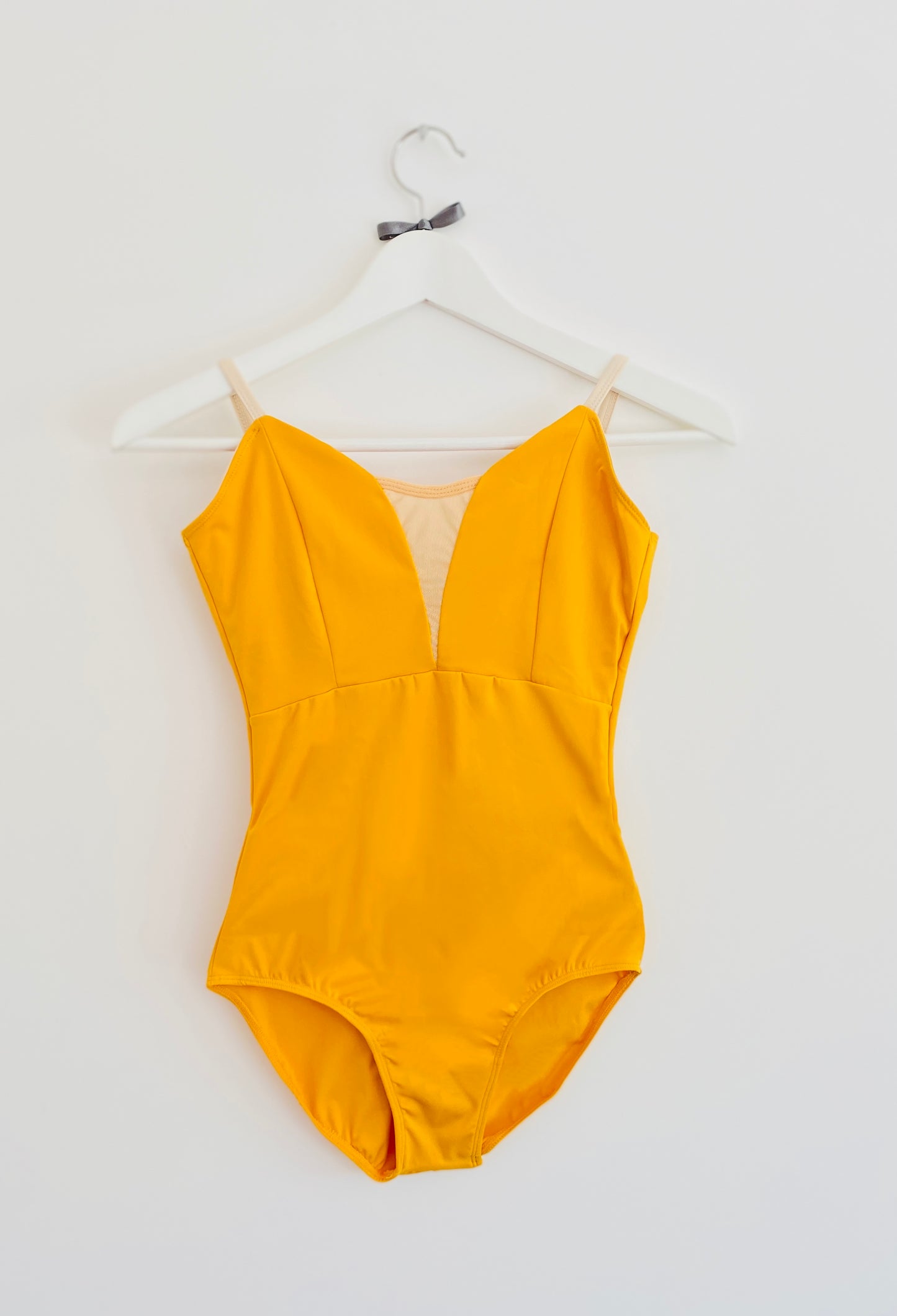 Saffron yellow V mesh camisole with deep back from The Collective Dancewear