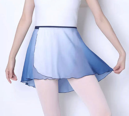 Ombre ballet wrap skirt in navy to white from The Collective Dancewear 
