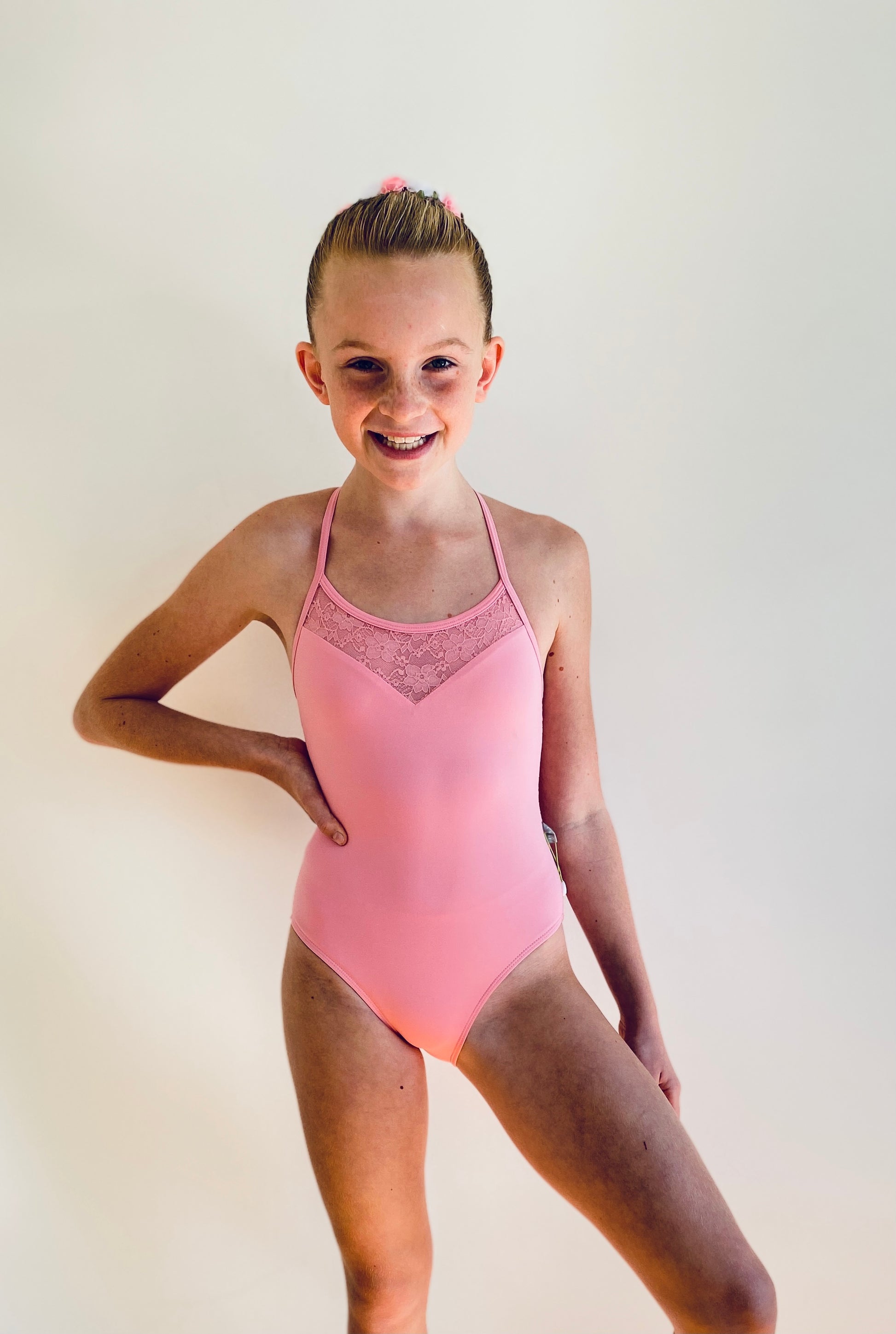 Baiwu Candy Floss Pink Camisole ballet leotard from The Collective Dancewear- Petite Collection