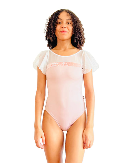 Princess Fluted Sleeve Leotard in pale pink perfect for dance from The Collective Dancewear