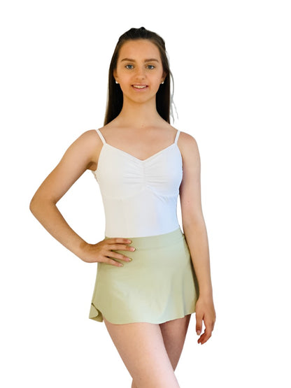 Baiwu leotard The Classic Camisole with Lace Back - White from The Collective Dancewear