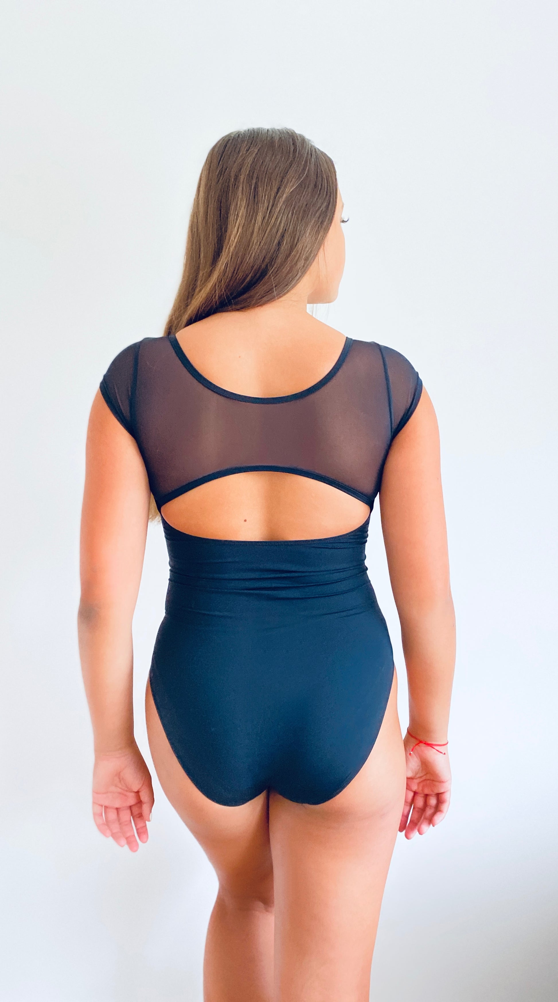 Slash Back Cap Sleeve Leotard in black for dance from The Collective Dancewea