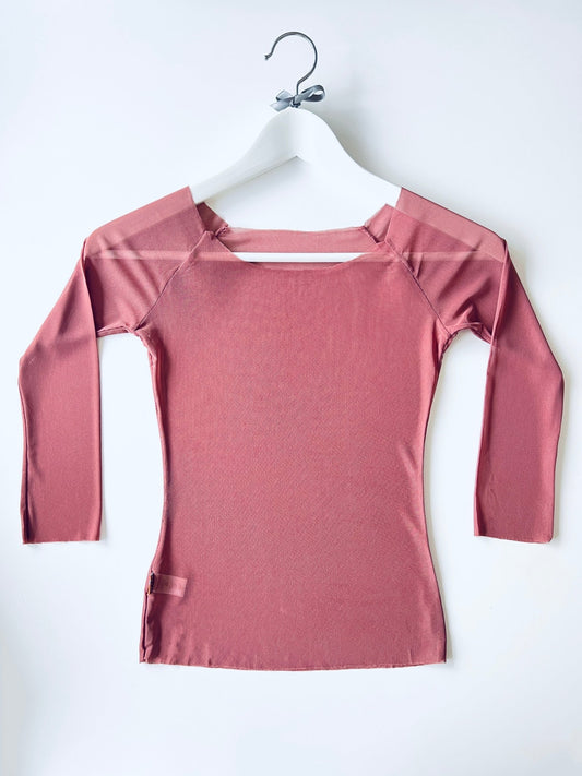 Mesh Top 3/4 Sleeve - Spiced Coral - THE COLLECTIVE DANCEWEARMesh Top 3/4 Sleeve - Spiced Coral#mWARMUPSTHE COLLECTIVE DANCEWEAR
